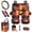 Hawaii Palm Tree Sunset, variant on Jeiento Horse 12 Piece Car Seat Covers Full Set Car Steering Wheel Cover Auto Safe Belt Pads Ink Painting Cup Coasters Garbage Can Keychains Car Vent Organizer Universal Fit for Most Cars SUV