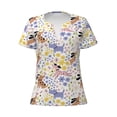 thumbnail image 3 of Naloa Floral Puppy Print T-Shirts Short Sleeve V Neck Tees for Women Fashion Tops Trendy Lightweight Soft Casual Summer Outfits Clothes, 3 of 5