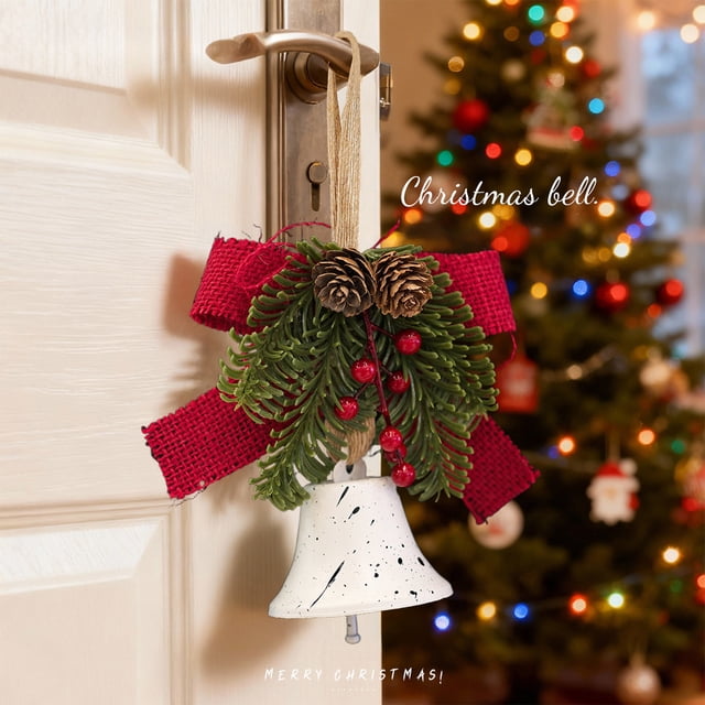 Adorno Navideño con Forma de Lazo, Piñas y Campanas para Árbol de Navidad.