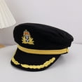 thumbnail image 6 of YUUZONE Captain Yacht Hat Sailors Hats Snap-back Adjustable Boats Sea Hat Navy Costume Accessory for Party Adu1t/Kid Size, 6 of 19