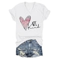 thumbnail image 4 of Heart Print T Shirts for Women Casual Sleeveless Pocket Dress Bohemian Beach Tunic Short Sleeve V Neck White S, 4 of 4
