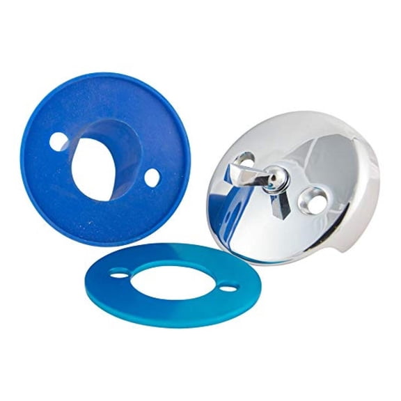 Overflow Gasket Kit with Trip Lever Cover - 3-5/8 Inch - Bathtub Drain Replacement - Leakproof Silicone Seal - DIY Plumbing Repair - Brushed Nickel Finish