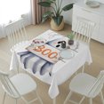 thumbnail image 6 of White Halloween Table Cloth Waterproof Tablecloths, Ghost Modern Art Cute Tablecloth Dining Table Cover for Kitchen Party Tabletop Outdoor, Square Tablecloth 60x60 Inch, 6 of 9