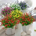 thumbnail image 5 of 20 PCS Artificial Flowers for Outdoor, UV Resistant Plastic Flowers for Decorating Hanging Planter Kitchen Home Party Wedding Office Garden (Red), 5 of 14