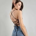 thumbnail image 3 of Crop Tops pour Femmes Aguichant Dos Nu Crop Top Noir, 3 of 9