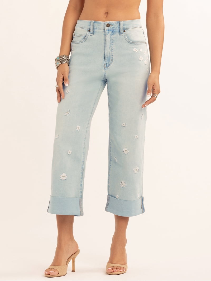 Jessica Simpson Women's Zinnia Wide Leg Boyfriend Jeans, Sizes 2