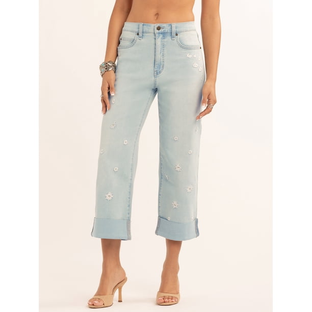 Jessica Simpson Women's Zinnia Wide Leg Boyfriend Jeans, Sizes 2