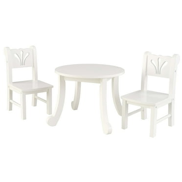 KidKraft Wooden Lil' Doll Table & Chair Set for 18-Inch Dolls - White