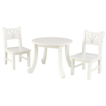 KidKraft Wooden Lil' Doll Table & Chair Set for 18-Inch Dolls - White