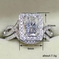 thumbnail image 2 of K-KED Fashion Cubic Zircon Ring 925 Silver Filled Delicate Jewelry Women Wedding Ring Sz 6-10-9, 2 of 6