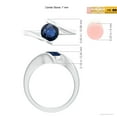 thumbnail image 4 of ANGARA Natural 1.6 Ct Bar-Set Solitaire Round Sapphire Bypass Ring in 925 Sterling Silver for Women (Size-7mm) | September Birthstone, Anniversary, Jewelry Gift for Women | Natural Blue Sapphire Ring, 4 of 9