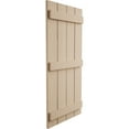 thumbnail image 4 of Ekena Millwork 22"W x 86"H Rustic Four Board Joined Board-n-Batten Sandblasted Faux Wood Shutters (Per Pair), Primed Tan, 4 of 11