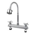 thumbnail image 2 of Kitchen Sink Faucet Professional Modern Simple Style Cold Hot Dual Use Basin Mixer Tap For Kitchen Bathroom Sink Cross Handwheel, 2 of 5