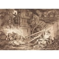 thumbnail image 2 of François-Philippe Charpentier 24x18 Black Ornate Framed Double Matted Museum Art Print Titled: The Tumble (The Tumble) (1766), 2 of 5