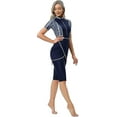 thumbnail image 4 of Maillot de Bain pour Femmes, Combinaison à Manches Courtes, Fermeture Éclair devant, 3 Pcs, 4TG, 4 of 5