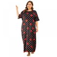 thumbnail image 1 of Robe Grande Taille pour Femmes Jupe Longue Rétro Manches Courtes Robe de Maison Chemise de Nuit Florale Pyjama Ample Longue Robe, 1 of 9