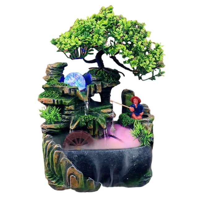Indoor Water Fountains Meditation Flowing Waterfall Fountain Decor With With Mist