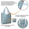 thumbnail image 4 of 5 Pack Foldable Shopping Bag,Light Blue Christmas Snowman Pattern Reusable Grocery Bags with Pockets,Large Reusable Tote Bags with Handles Waterproof & Lightweight, 4 of 6