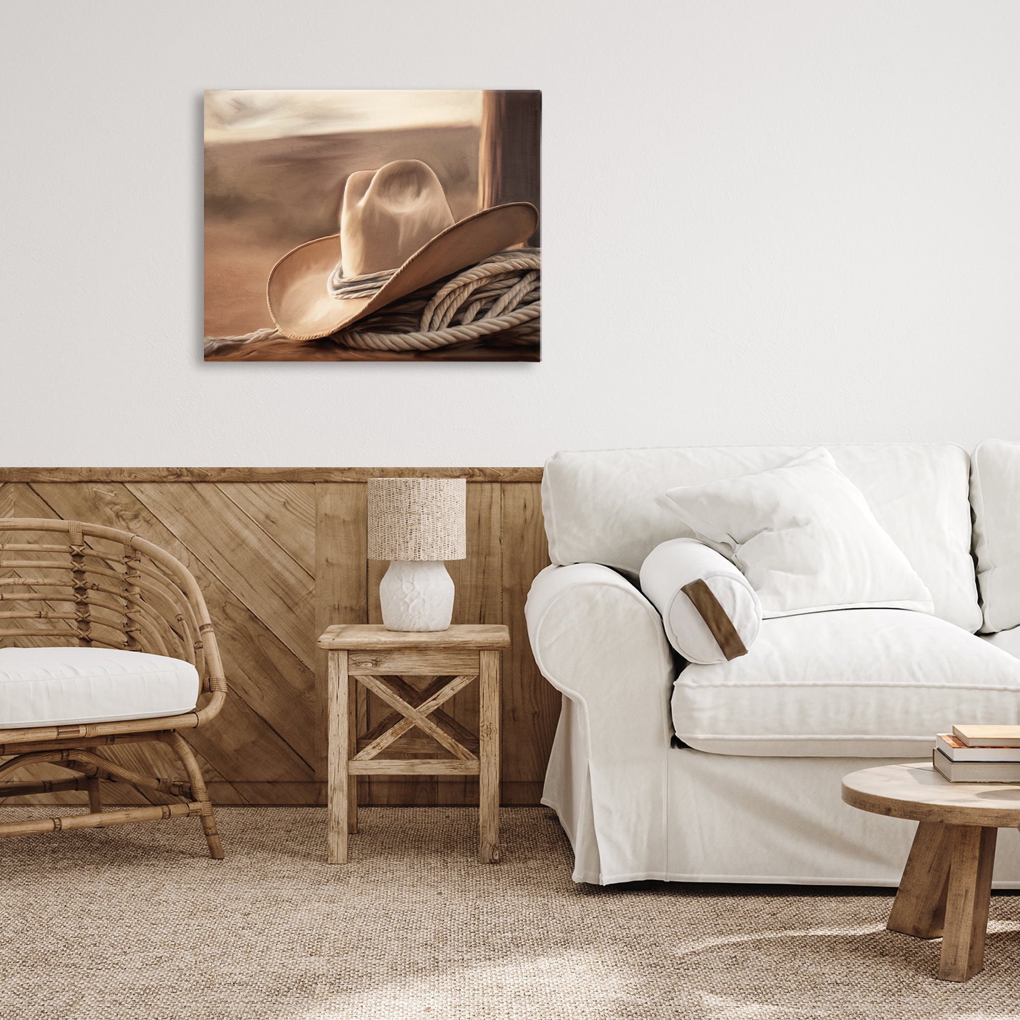 Stupell Industries White Cowboy Hat Canvas Wall Art, design by Kim Allen
