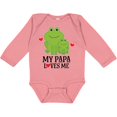 thumbnail image 3 of Inktastic My Papa Loves Me Boys Frog Boys Long Sleeve Baby Bodysuit, 3 of 5
