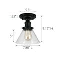thumbnail image 6 of Design House Augustin 7.88 in. W 1-Light Matte Black Semi-Flush Mount Ceiling Light, 6 of 18