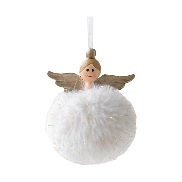 Ángel de peluche navideño para colgar en la puerta del dormitorio o la pared. Estilo D