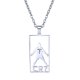 thumbnail image 1 of Collar con colgante de estrella de fútbol CR7, collar con etiqueta de acero inoxidable de la Liga de Campeones, cadena O, unisex, regalo de joyería para fanáticos (plata), 1 of 5