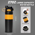 thumbnail image 2 of Ventes de Liquidation! DomFun Gobelet Isolé en Acier Inoxydable 800ML Grande Capacité Grand Ouverture avec Poignée Portable Gobelet d'Eau Extérieur, 2 of 6