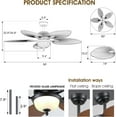 thumbnail image 4 of PHORUS 50" Tropical Ceiling Fan with Light and Remote/APP, Outdoor Waterproof Palm Leaf Ceiling Fan, 6 Speeds Quiet DC Motor, Wet Rated for Patio, Porch, Brown, 4 of 10