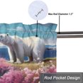 thumbnail image 5 of Bear Curtain Valance for Kitchen Beach Ocean Wildlife Animal Flowers Nature Scenery Rod Pocket Valances for Bedroom Living Room Dining Room 54 by 18 in, 1 Panel, 5 of 6