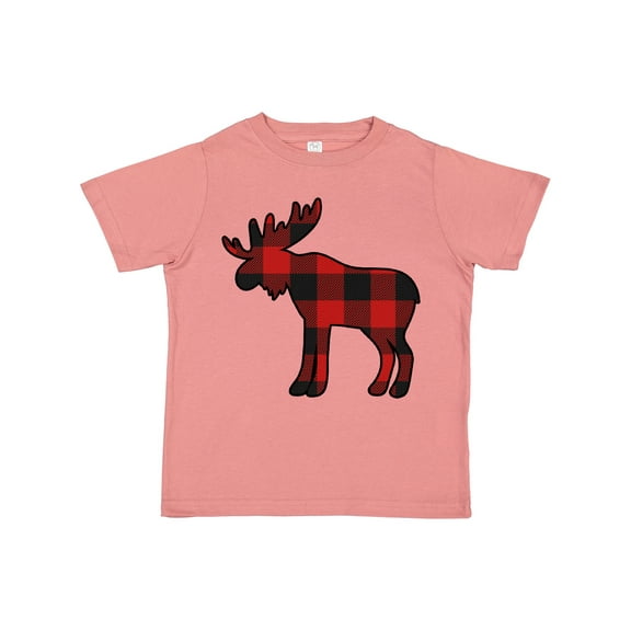 Inktastic Moose Silhouette Plaid Boys or Girls Toddler T-Shirt