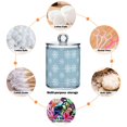 thumbnail image 6 of Yayeee 2 Pack Qtip Holder Bathroom Cotton Swab Canister with Lid Clear Dispenser Set, Gray Snowflake, 6 of 6