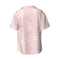 thumbnail image 2 of Vsdgher Cute Bunny Print Men's Wrinkle Free Untucked Cuban Shirt Business Casual Button Down Shirts Short Sleeve Shirt, 2 of 7