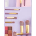 thumbnail image 4 of Xiao Hua Juego de 10 brochas de maquillaje para viaje, brochas cosméticas para rostro, base, rubor, sombra de ojos, con bolsa de almacenamiento (azul B), 4 of 4