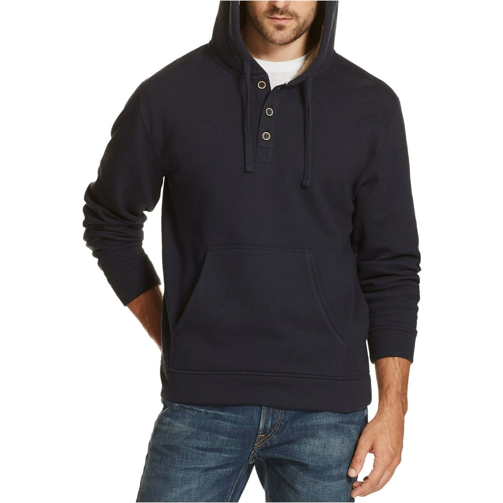 Weatherproof - Weatherproof Mens 1/4 Button Hoodie Sweatshirt, Blue ...