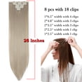 thumbnail image 4 of SEGO Clip in Hair Extensions Straight Full Head Real Hair 8 Hair Pieces 18 Clips For Women Hollywood Hair Accessory Blonde/Golden/Red/Purple/Pink/Blue/Black, 4 of 8