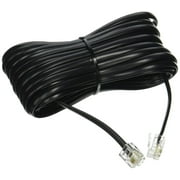25' FT FOOT BLACK PHONE TELEPHONE EXTENSION CORD CABLE LINE WIRE WITH STANDARD RJ-11 PLUGS