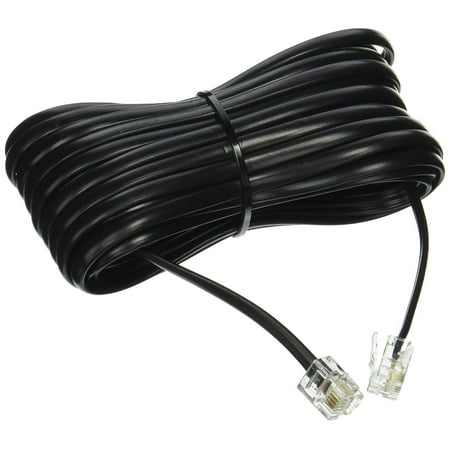 25' FT FOOT BLACK PHONE TELEPHONE EXTENSION CORD CABLE LINE WIRE WITH STANDARD RJ-11 (Best Business Phone Line)