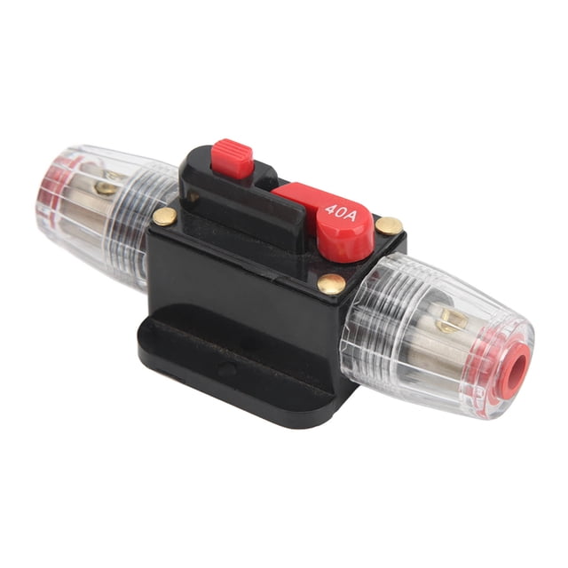 Reset Circuit Breaker Audio Inline Fuse Holder Protector 12V-48V For Car Audio Sound RV Home Marine Boat Truck Manual Reset Fuse Inline Breaker