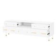 thumbnail image 4 of EUROCO TV Stand for 75+ " TV, Entertainment Center TV Media Console Table with Storage, Solid Wood legs,5 Drawers and Shelf for Living Room, White, 4 of 8