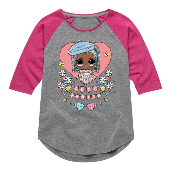 LOL Surprise! Dolls - Let's Par-Tea - Tea Party Princess - Toddler & Youth Girls Raglan Graphic T-Shirt