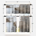 thumbnail image 2 of Grey Brown Beige 3 Piece Rod Pocket Kitchen Curtains Valance and Tiers Set, Modern Abstract Lines Short Curtains, Art Painting Curtains Treatments Tiers Set for Window Decor 52" x 24", 2 of 6