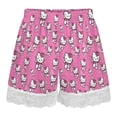 thumbnail image 4 of Hello Kitty Womens Lace Boxer Pajamas Shorts Soft Elastic Waist Lounge Shorts Printed PJ Bottoms, 4 of 7