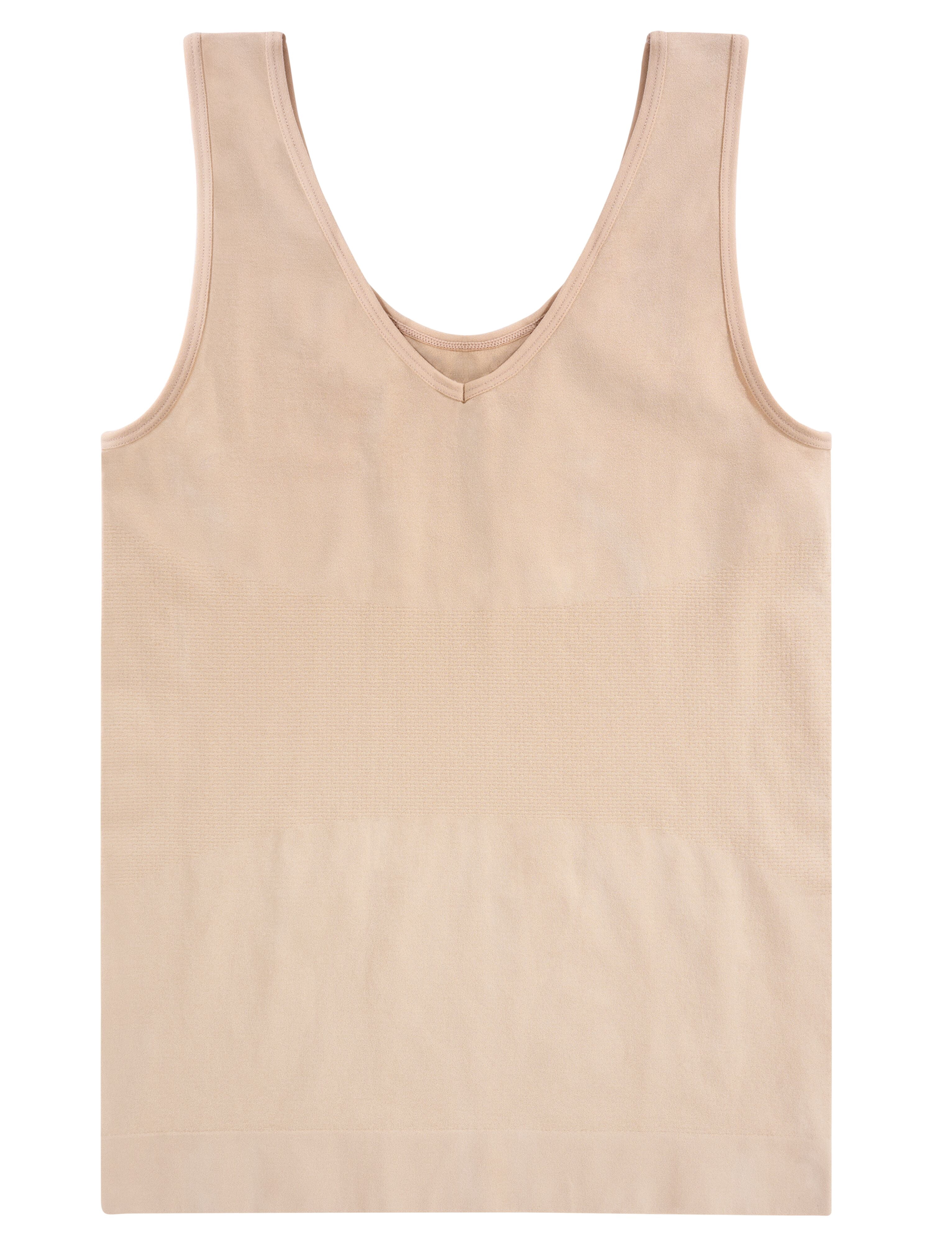 Vanity Fair Radiant Women's Seamless Reversible Spin Tank, Breathable Smoothing Cami, V-Neck or Scoop Neck, Sizes S–3XL