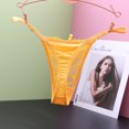 thumbnail image 4 of Bigersell Womens Plus Size Underwear Clearance Women's Underwear G-Strings Panty Style P-599 Nylon Brief Panties Seamless Thong Briefs Mid Waist Women's Bikini Panties Yellow One Size, 4 of 6