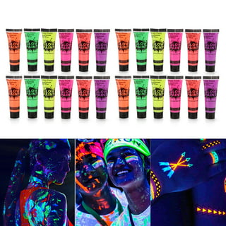 GARYOB Glow in Dark Face Body Paint UV Blacklight Neon Fluorescent 0.34oz Set of 6 Tubes