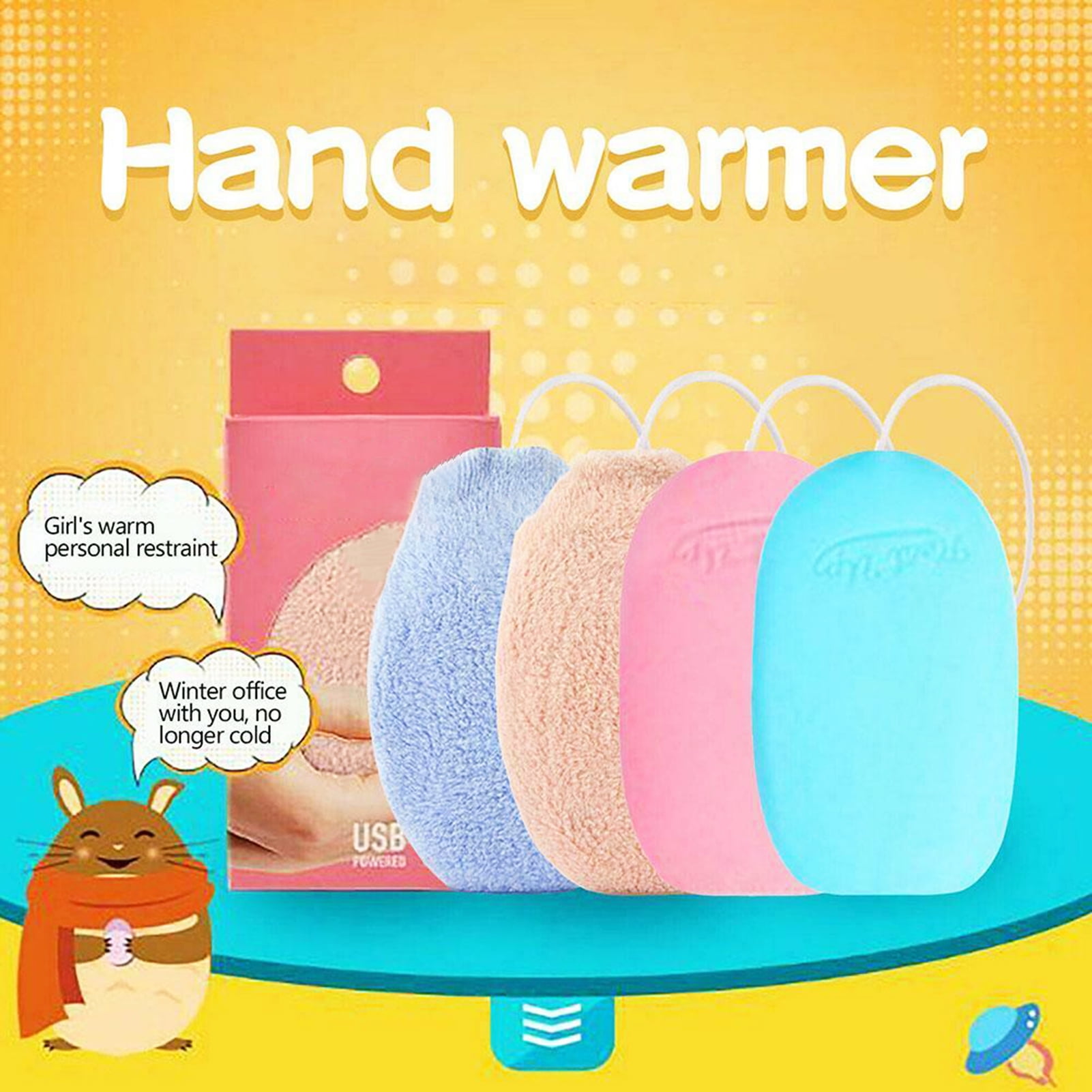 Electric Mini Hand Warmers USB Rechargeable Removable Soft Plush Cover