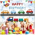 thumbnail image 4 of Transportation Birthday Backdrop Cartoon Cars Train Boy Birthday Party Photography Background for Kids Boys Birthday Decorations Portraits Banner Photo Studio Props, 4 of 10