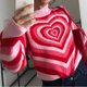 thumbnail image 3 of Suéter de corazón para hombres y mujeres suéter Y2K con cuello redondo ropa de calle Vintage ropa de invierno FLhrweasw Nuevo, 3 of 9