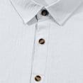 thumbnail image 6 of FRSASU Short Sleeve Polo Shirts for Men Casual Lapel Collar Pullover Tee Shirt Loose Fit Half Button Down T-Shirts White, 6 of 9